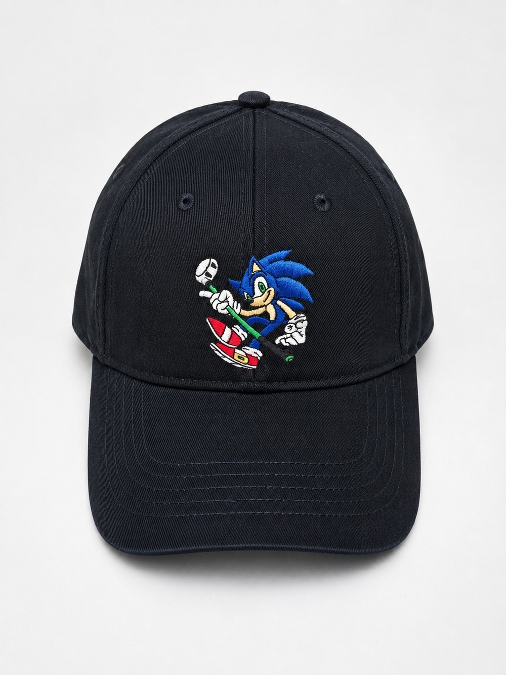 Men's Black Sonic The Hedgehog Top Golf Baseball Cap